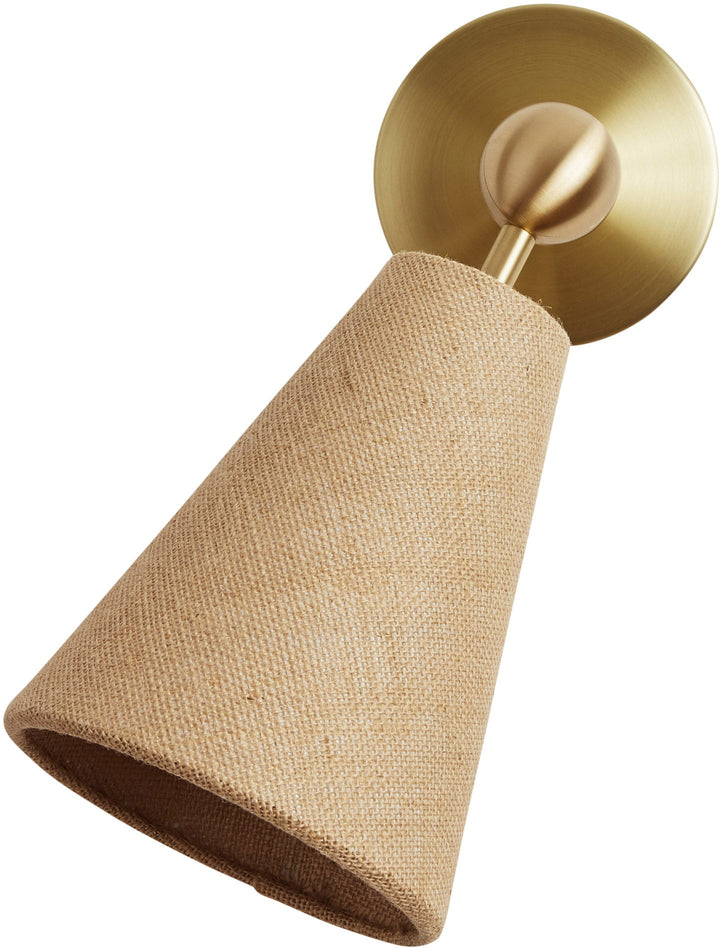 Pendolo Wall Sconce - Workstead - Wall Sconces - Small - Natural Linen - Hewn Brass - HORNE