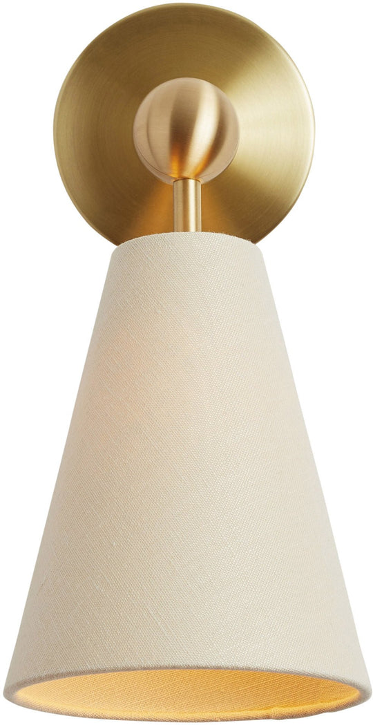 Pendolo Wall Sconce - Workstead - Wall Sconces - Small - Natural Linen - Hewn Brass - HORNE