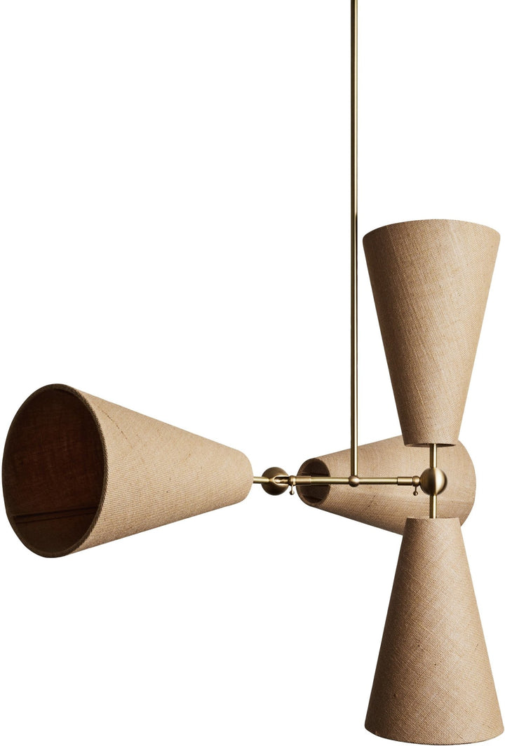Pendolo Wall Sconce - Workstead - Wall Sconces - Small - Natural Linen - Hewn Brass - HORNE