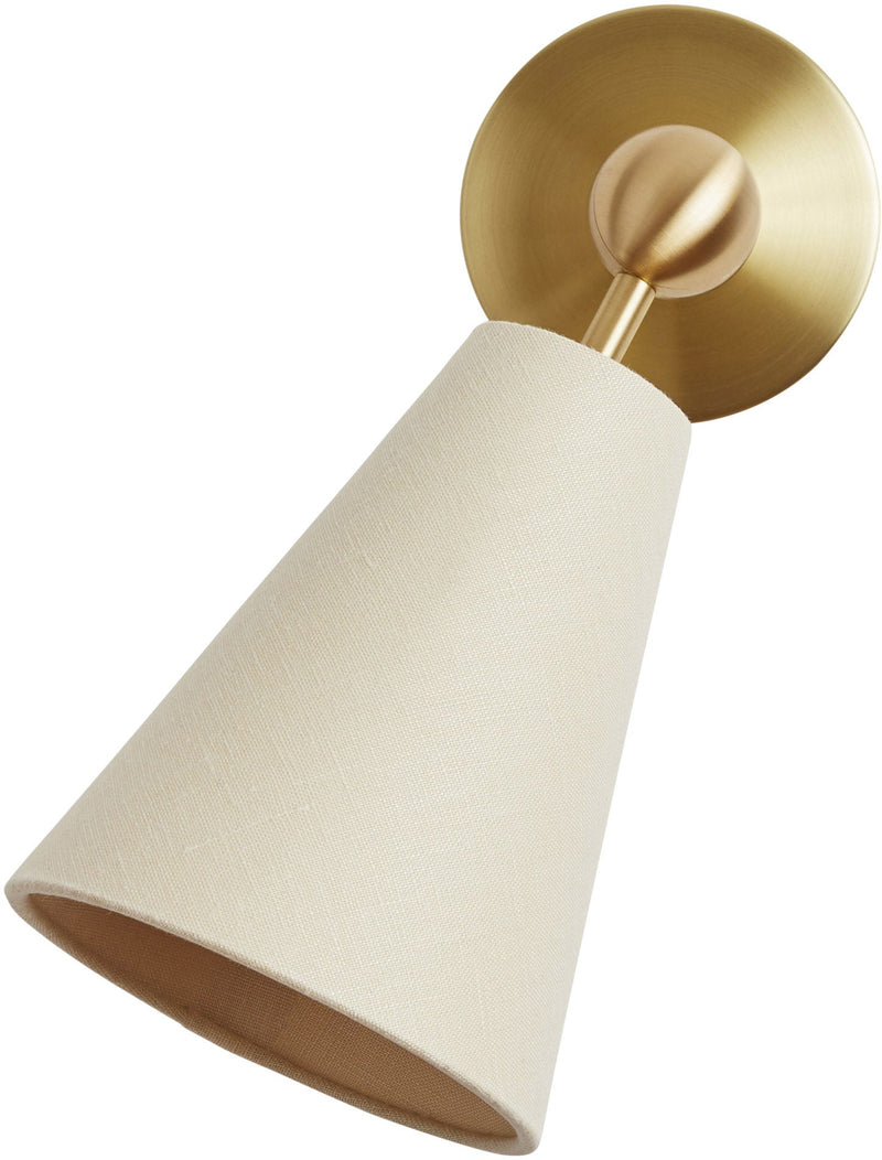 Pendolo Wall Sconce - Workstead Wall Sconces - Small - Natural Linen - Hewn Brass - HORNE