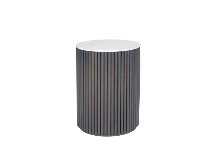 Petit Palais Side Table - Asplund Tables + Desks - White Stained Oak (PU2) - Small - Carrara Marble - HORNE