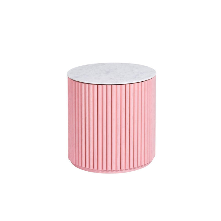 Petit Palais Side Table - Asplund Tables + Desks - White Stained Oak (PU2) - Small - Carrara Marble - HORNE