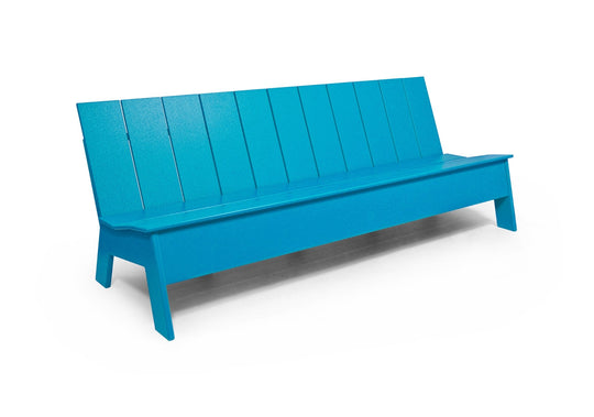 Picket 7' Bench - Low Back - Loll Designs - Outdoor Furniture - Sky Blue - HORNE