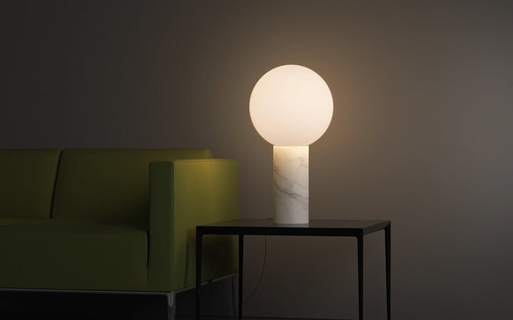 Pilar Table Lamp - Pablo Designs - Table + Task - Carrara White - HORNE