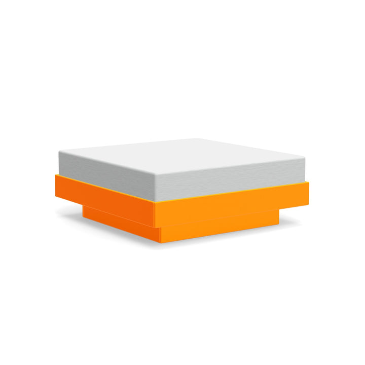 Platform One Ottoman - Loll Designs - Stools + Benches + Ottomans - Sunset Orange - Silver - HORNE