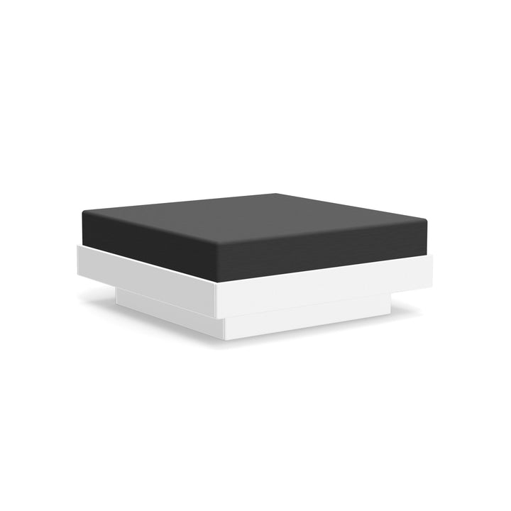 Platform One Ottoman - Loll Designs - Stools + Benches + Ottomans - Cloud White - Charcoal - HORNE