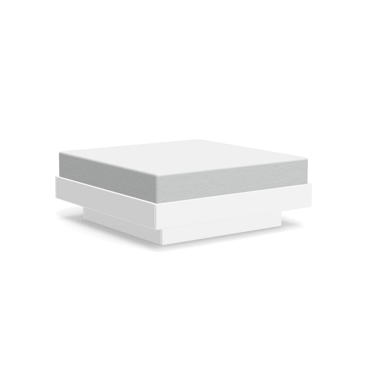 Platform One Ottoman - Loll Designs - Stools + Benches + Ottomans - Cloud White - Silver - HORNE