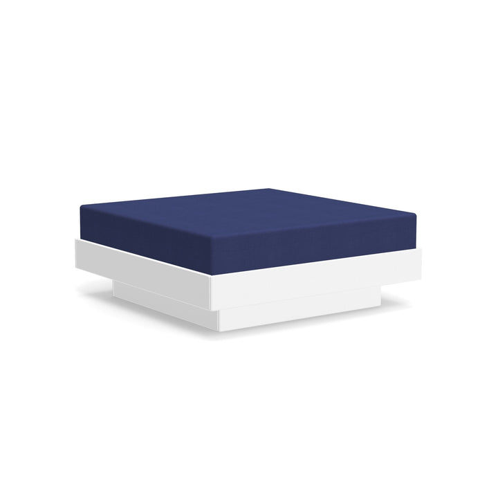 Platform One Ottoman - Loll Designs - Stools + Benches + Ottomans - Cloud White - Navy - HORNE
