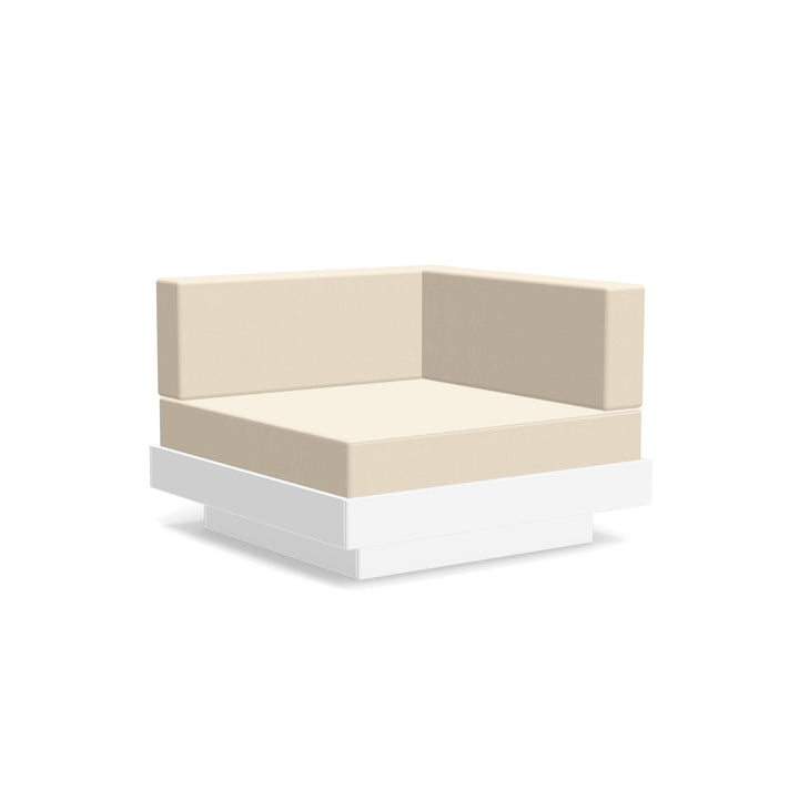 Platform One Sectional Corner - Loll Designs - Outdoor Furniture - Cloud White - Flax - HORNE