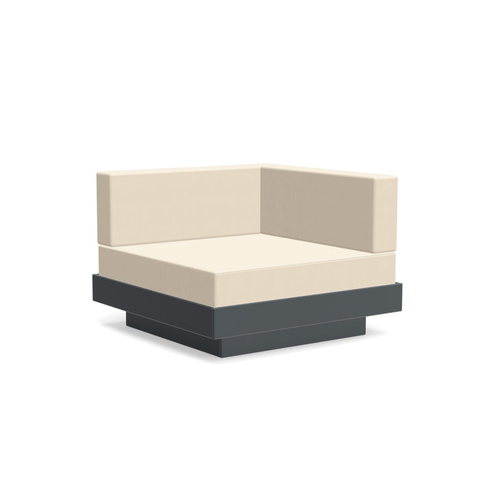 Platform One Sectional Corner - Loll Designs - Outdoor Furniture - Charcoal Grey - Flax - HORNE
