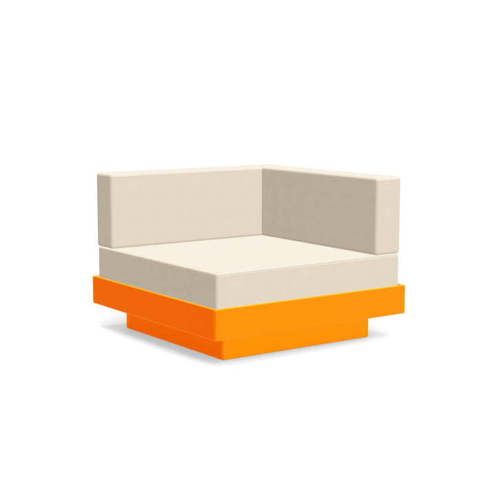 Platform One Sectional Corner - Loll Designs - Outdoor Furniture - Sunset Orange - Flax - HORNE