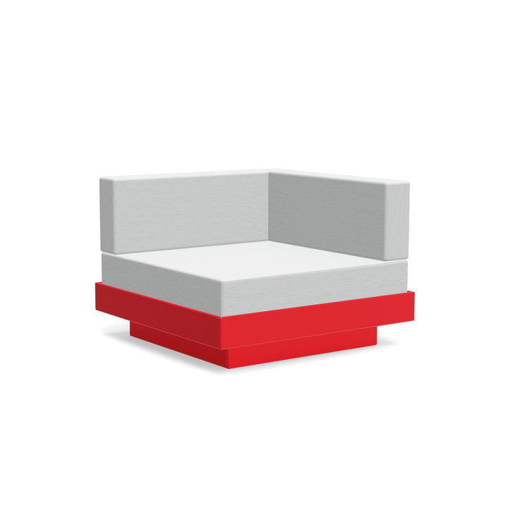 Platform One Sectional Corner - Loll Designs - Outdoor Furniture - Apple Red - Silver - HORNE