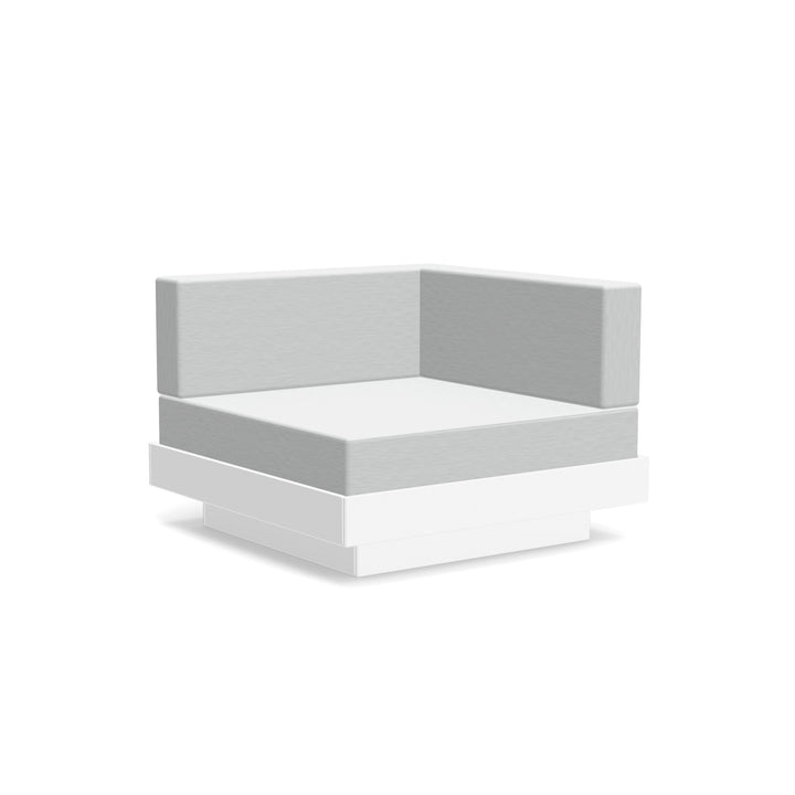 Platform One Sectional Corner - Loll Designs - Outdoor Furniture - Cloud White - Silver - HORNE