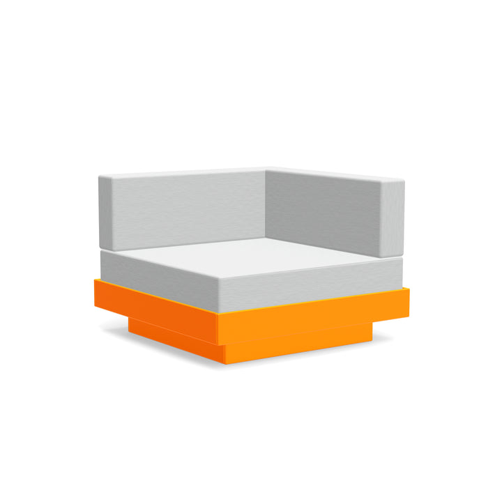 Platform One Sectional Corner - Loll Designs - Outdoor Furniture - Sunset Orange - Silver - HORNE