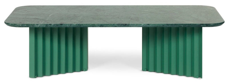 RS Barcelona Plec Rectangular Marble and Steel Top Coffee Table - white