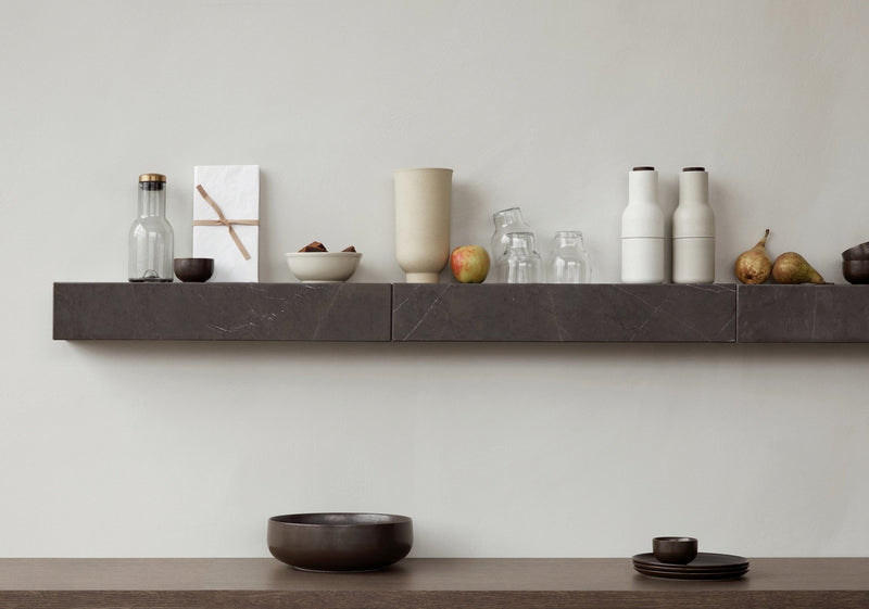Plinth Shelf - Audo Copenhagen - Shelving - Grey Kendzo Marble - HORNE