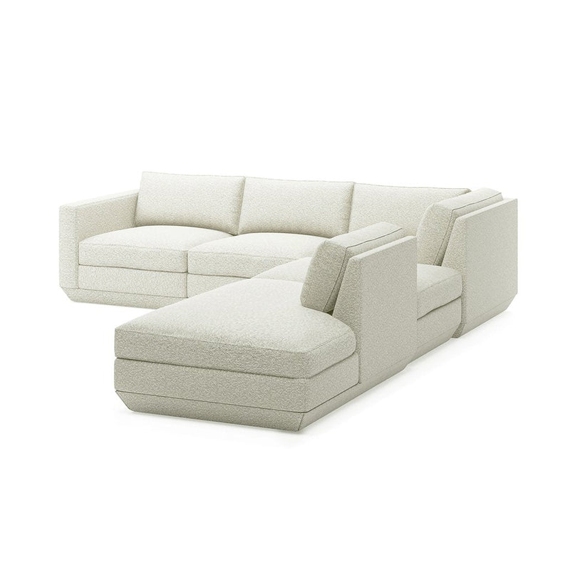 Podium Lounge Sectional: 5 - Seater - Gus* Modern - Sofas - Bayview Silver - Left Facing - HORNE
