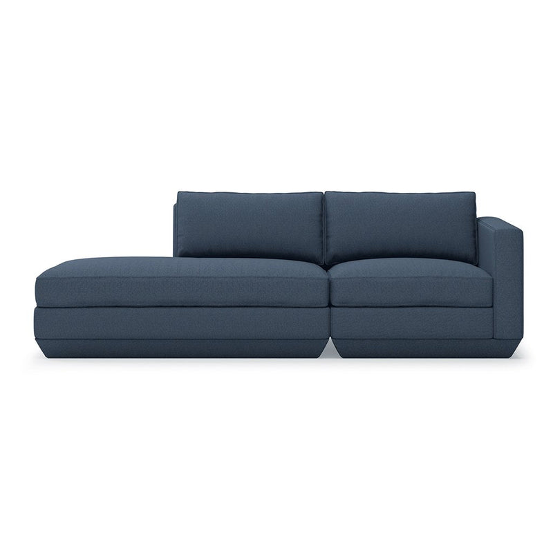 Podium Lounge Sofa: 2 - Seater - Gus* Modern - Sofas - Bayview Silver - Left Facing - HORNE