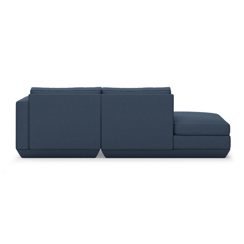Podium Lounge Sofa: 2 - Seater - Gus* Modern - Sofas - Bayview Silver - Left Facing - HORNE