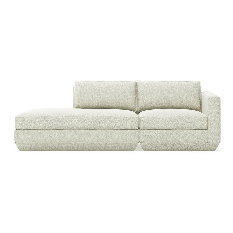 Podium Lounge Sofa: 2 - Seater - Gus* Modern - Sofas - Bayview Silver - Left Facing - HORNE