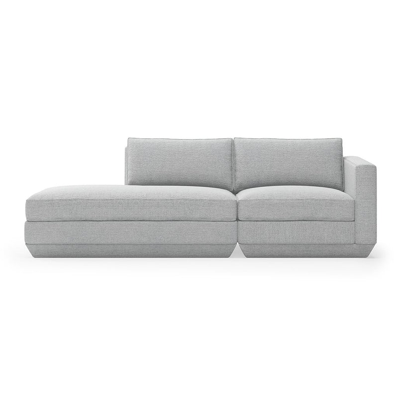 Podium Lounge Sofa: 2 - Seater - Gus* Modern - Sofas - Bayview Silver - Left Facing - HORNE