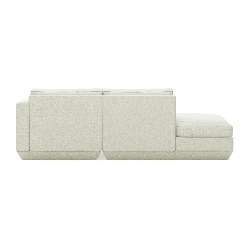 Podium Lounge Sofa: 2 - Seater - Gus* Modern - Sofas - Bayview Silver - Left Facing - HORNE