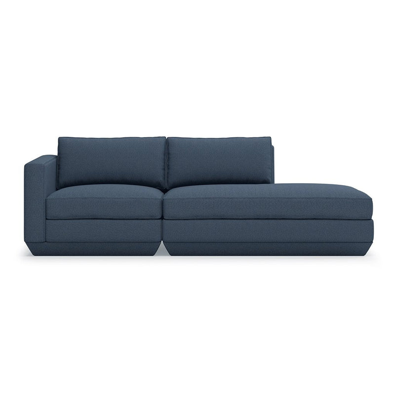 Podium Lounge Sofa: 2 - Seater - Gus* Modern - Sofas - Bayview Silver - Left Facing - HORNE