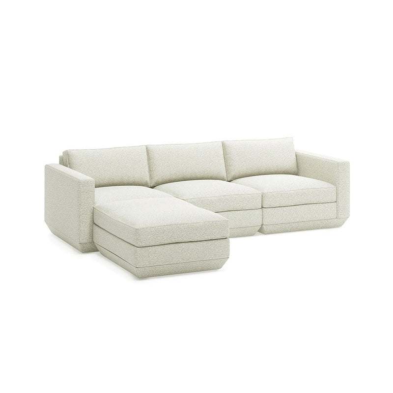 Podium Sectional: 4 - Seater - Gus* Modern - Sofas - Bayview Silver - Left Facing - HORNE