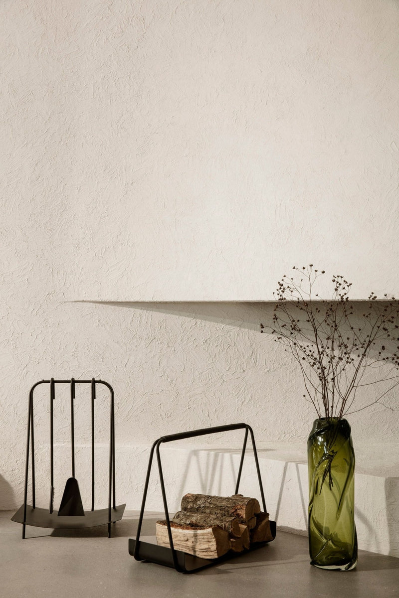 Port Wood Basket - Ferm Living - Fireplace - Black - HORNE