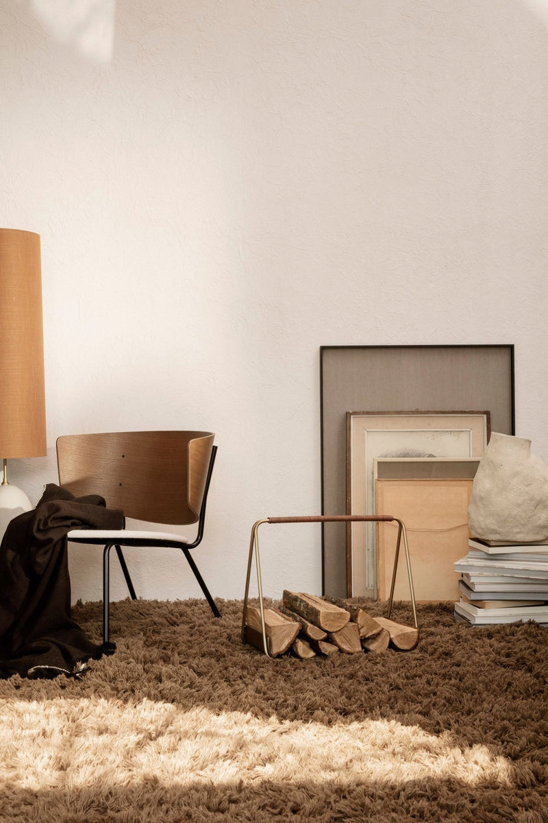 Port Wood Basket - Ferm Living - Fireplace - Black - HORNE