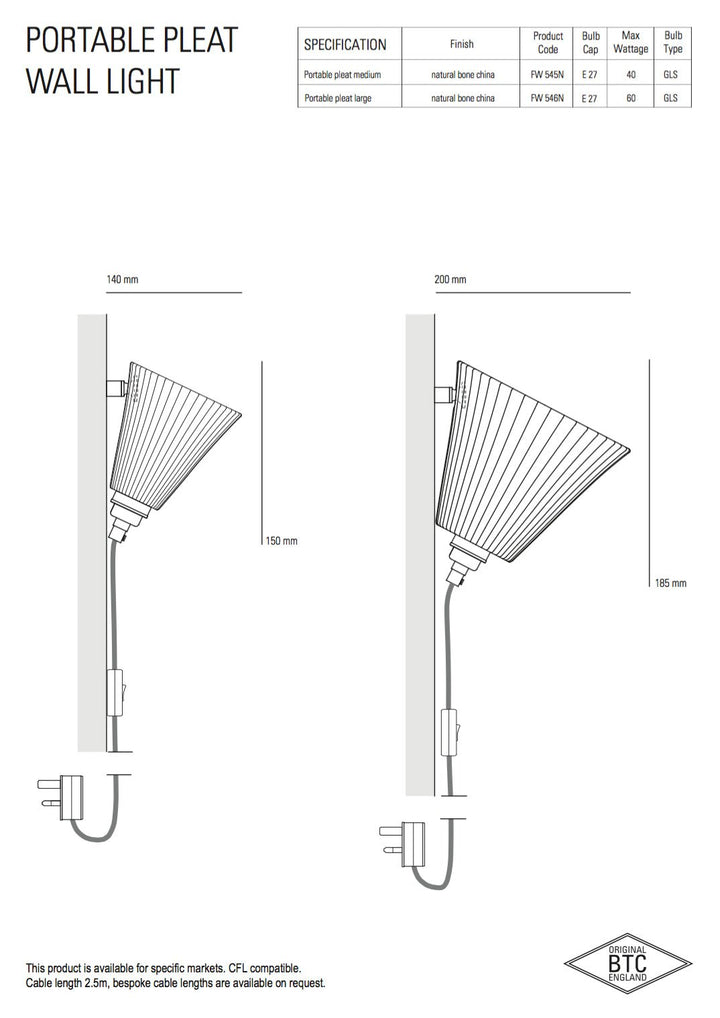 Portable Pleat Wall Light