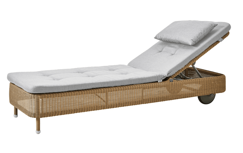 Presley Sunbed - Cane Line - Outdoor Furniture - Taupe - Grey Natté w/QuickDry & Airflow system - HORNE