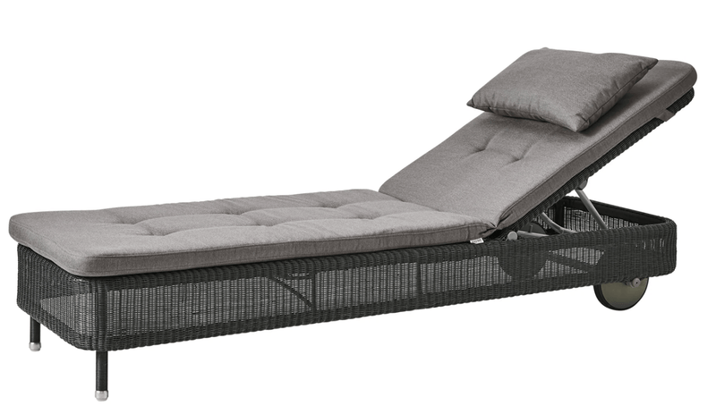 Presley Sunbed - Cane Line - Outdoor Furniture - Taupe - Grey Natté w/QuickDry & Airflow system - HORNE