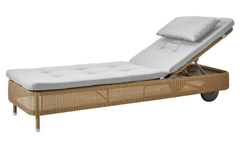 Presley Sunbed - Cane Line - Outdoor Furniture - Taupe - Grey Natté w/QuickDry & Airflow system - HORNE