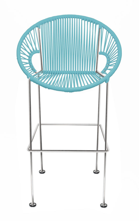 Puerto Stool - Chrome Frame - Set of 2 - Innit Designs - Stools + Benches + Ottomans - Blue - Bar Height - HORNE