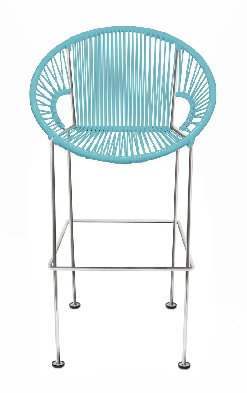Puerto Stool - Chrome Frame - Set of 2 - Innit Designs - Stools + Benches + Ottomans - Blue - Bar Height - HORNE