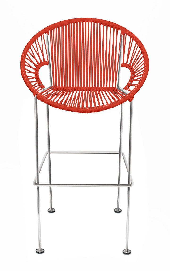 Puerto Stool - Chrome Frame - Set of 2 - Innit Designs - Stools + Benches + Ottomans - Red - Bar Height - HORNE