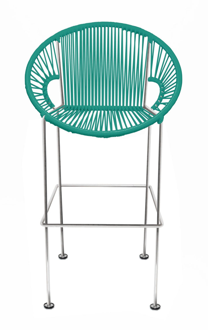Puerto Stool - Chrome Frame - Set of 2 - Innit Designs - Stools + Benches + Ottomans - Turquoise - Bar Height - HORNE