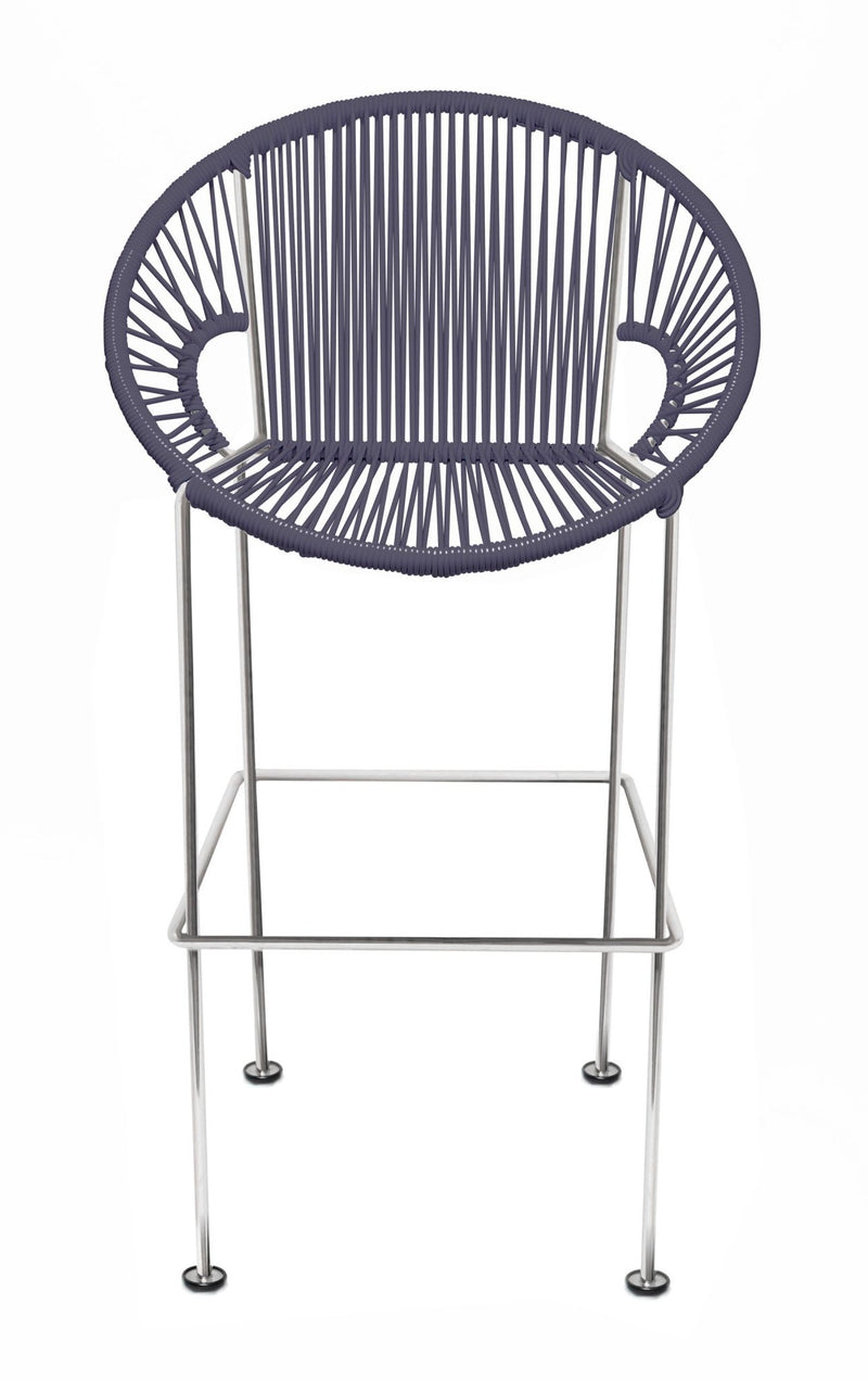 Puerto Stool - Chrome Frame - Set of 2 - Innit Designs - Stools + Benches + Ottomans - Blue - Bar Height - HORNE