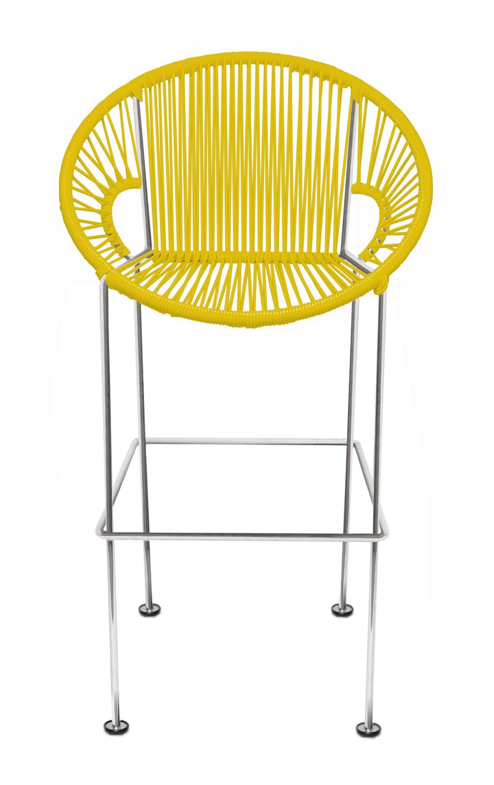 Puerto Stool - Chrome Frame - Set of 2 - Innit Designs - Stools + Benches + Ottomans - Yellow - Bar Height - HORNE