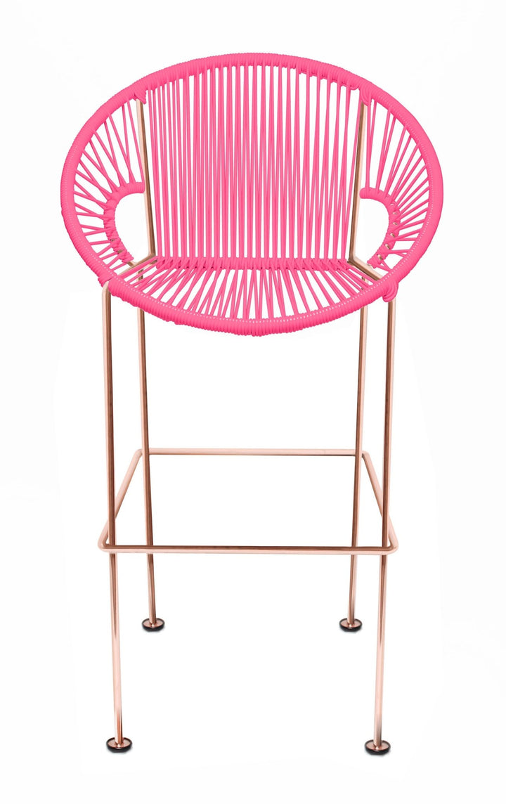 Puerto Stool - Copper Frame - Set of 2 - Innit Designs - Stools + Benches + Ottomans - Pink - Bar Height - HORNE
