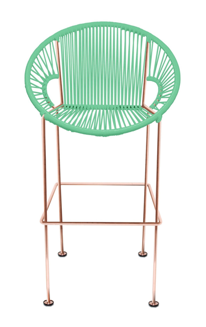Puerto Stool - Copper Frame - Set of 2 - Innit Designs - Stools + Benches + Ottomans - Mint - Bar Height - HORNE