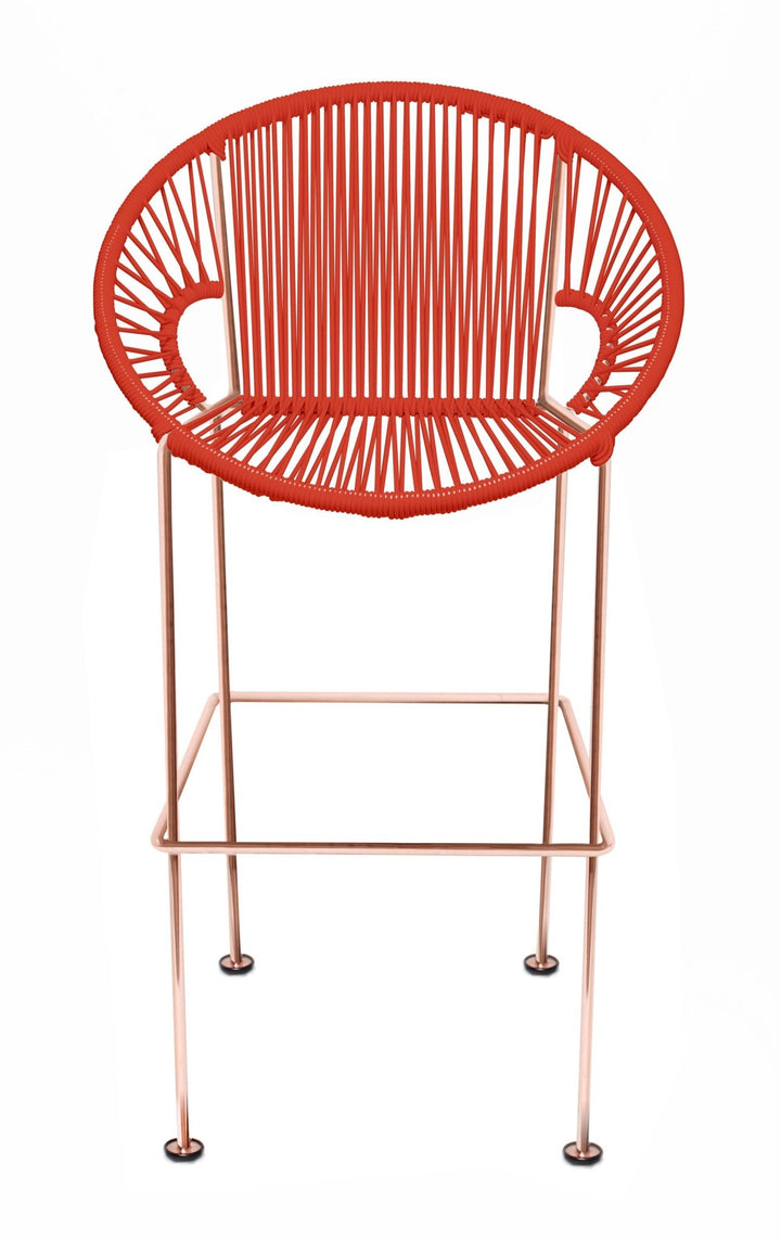 Puerto Stool - Copper Frame - Set of 2 - Innit Designs - Stools + Benches + Ottomans - Red - Bar Height - HORNE