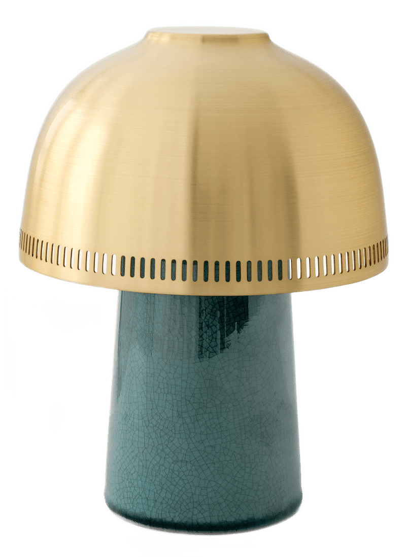 Raku SH8 Portable Lamp - &Tradition - Table + Task - Blue Green & Brass - HORNE