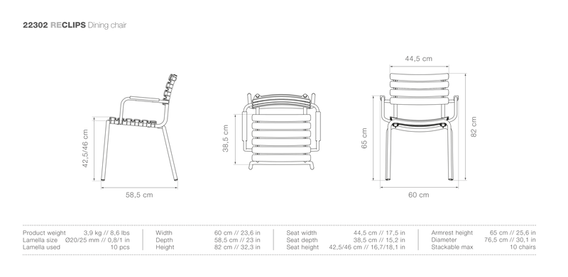 ReCLIPS Outdoor Dining Chair - HOUE - Outdoor Furniture - Sky Blue - Bamboo - HORNE