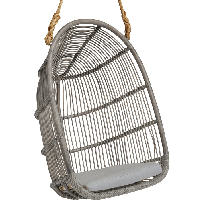 Renoir Rattan Hanging Swing Chair - Sika Design - Chairs - Taupe - Sunbrella Sailcloth Seagull - HORNE