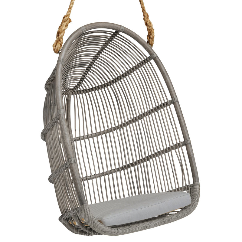 Renoir Rattan Hanging Swing Chair - Sika Design - Chairs - Antique - Tempotest White Canvas - HORNE
