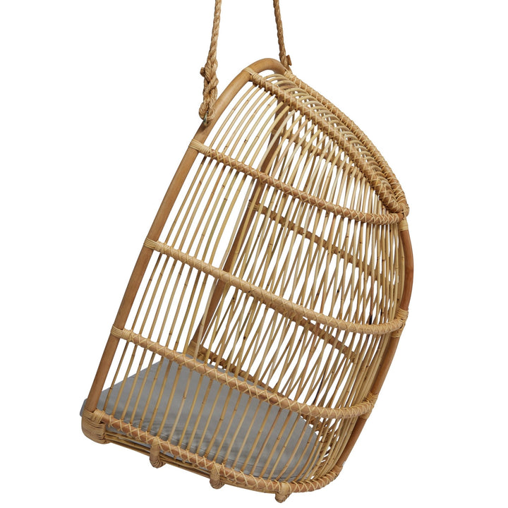 Renoir Rattan Hanging Swing Chair - Sika Design - Chairs - Taupe - Sunbrella Sailcloth Seagull - HORNE