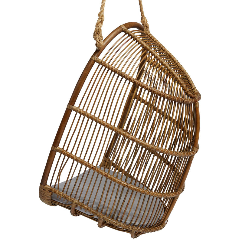 Renoir Rattan Hanging Swing Chair - Sika Design - Chairs - Antique - Tempotest White Canvas - HORNE