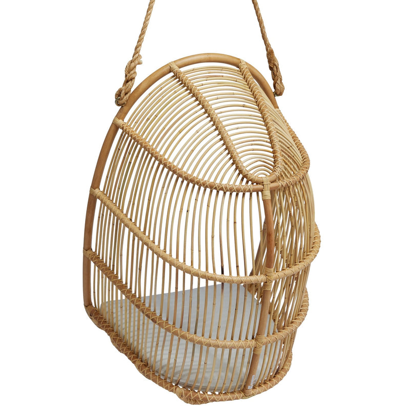 Renoir Rattan Hanging Swing Chair - Sika Design - Chairs - Antique - Tempotest White Canvas - HORNE